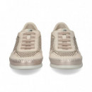 DEPORTIVO PICADO PESPUNTES PIEL BEIGE