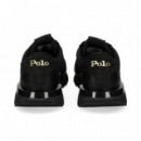 DEPORTIVO BANDA ORO PIEL+NYLON NEGRO