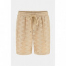 Pantalón corto Lattice de punto calado Guess