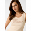 Camiseta Guess sin mangas logo strass