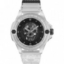 RELOJ THE SKULL 44MM SILI TRANSPARENTE