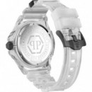RELOJ THE SKULL 44MM SILI TRANSPARENTE