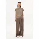 Camisetas Mujer Camiseta ARMEDANGELS Slub Stripe Sand Stone / Dried Palm