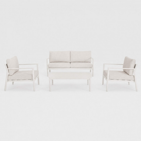 Conjunto Lounge Sossego para Exterior Aluminio Color Blanco con Mesa de Centro Incluida Terrazza Collection®  TERRAZZA COLLECTIO