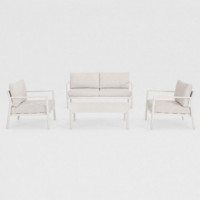 Conjunto Lounge Sossego para Exterior Aluminio Color Blanco con Mesa de Centro Incluida Terrazza Collection®  TERRAZZA COLLECTIO