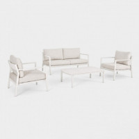 Conjunto Lounge Sossego para Exterior Aluminio Color Blanco con Mesa de Centro Incluida Terrazza Collection®  TERRAZZA COLLECTIO