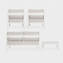 Conjunto Lounge Sossego para Exterior Aluminio Color Blanco con Mesa de Centro Incluida Terrazza Collection®  TERRAZZA COLLECTIO