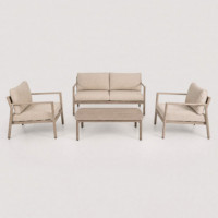 Conjunto Lounge Sossego para Exterior de Aluminio Efecto Madera con Mesa de Centro Incluida Terrazza Collection®  TERRAZZA COLLE