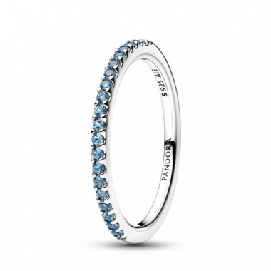 Pandora Anillo con cristal azul acuario 192999C03