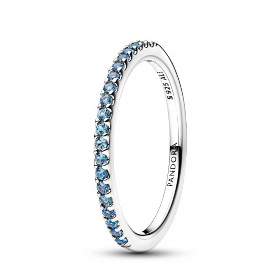 Pandora Anillo con cristal azul acuario 192999C03