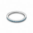 Pandora Anillo con cristal azul acuario 192999C03