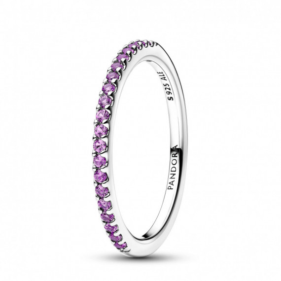 Pandora Anillo con circonita cúbica púrpura 192999C04