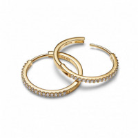 PANDORA Pendientes de Aros Chapado en Oro 264652C01