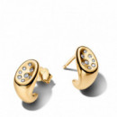 Pandora Pendientes de botón chapado en oro 264661C01