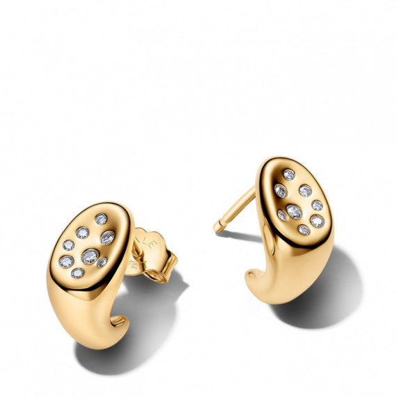 Pandora Pendientes de botón chapado en oro 264661C01