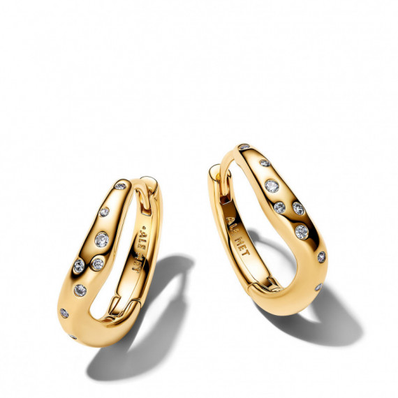 Pandora Pendientes de aros chapado en oro 264663C01