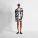 Traje De Baño De Corte Regular En Tela Con Estampado Geométrico