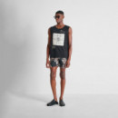 Traje De Baño De Corte Regular Con Tela De Estampado Abstracto