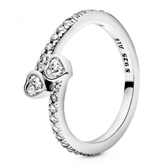 Anillo Dos Corazones Brillantes 191023CZ