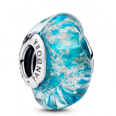 Charm Cristal de Murano Turquesa y Brillante 794701C01