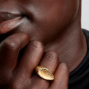 Anillo Sello Óvalo Abovedado con Gemas Engastadas 164671C01