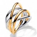 Anillo Bandas Entrelazadas Doble en Dos Tonos 164673C00