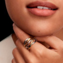 Anillo Bandas Entrelazadas Doble en Dos Tonos 164673C00