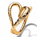 Anillo Corazón Forma Orgánica con Gemas Engastadas 164675C01