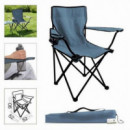 Silla de Camping Plegable Azul Marino 52x52x90cm