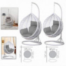 Set de 2 Balancines de Jardín Urban Living Mimbre Blanco 105 cm