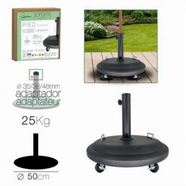 Soporte para Sombrilla de Cemento Negro con Ruedas Urban Living 25kg