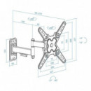 Soporte de Pared para TV Monitor TOOQ LP1344TN-B Extensible, Inclinable y Giratorio 13-43 pulgadas