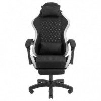 Silla Gaming Mars Gaming MGC-X Ergonómica con Reposapiés de Tela Gris/Blanco