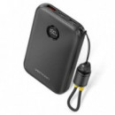 Powerbank Vention 10000 mAh con Pantalla LED y Carga Rápida 22.5W Negro