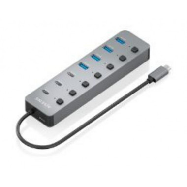 Hub Aisens USB-C 3.2 a 4 USB-A, 3 USB-C y 1 USB-C PD (ASUC-8P044-GR)