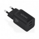 Cargador de Pared Aisens 2USB-C 65W Negro (A110-1030)