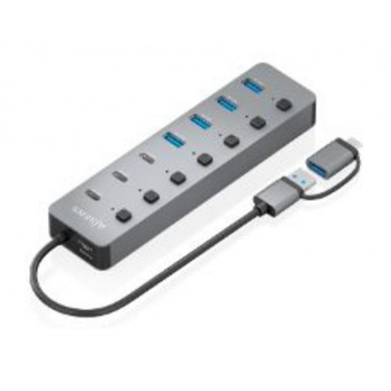Hub AISENS USB 3.1 / USB-C con 4 Puertos USB-A 3.0 y 4 USB-C (ASUC-8P043-GR)