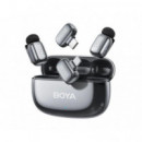Micrófono Inalámbrico BOYA Mini 2 (2 Unidades, USB-C/Lightning, IA, Estuche de Carga)