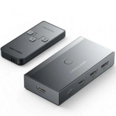 Conmutador Switch HDMI 2.1 8K Vention AKRH0 (3 Entradas, 1 Salida) Gris