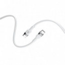 Cable Flexible USB-C a USB-C Forever 2M 100W Blanco para Carga Rápida y Datos