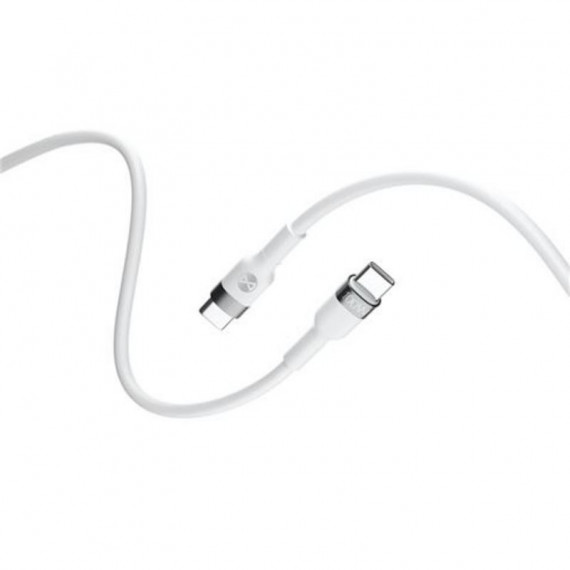 Cable Flexible USB-C a USB-C Forever 2M 100W Blanco para Carga Rápida y Datos