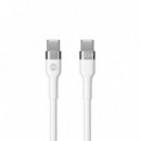 Cable Flexible USB-C a USB-C Forever 2M 100W Blanco para Carga Rápida y Datos
