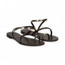 ESCLAVA TIRA EMPEINE MARRON+BRONCE