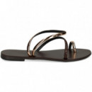 ESCLAVA TIRA EMPEINE MARRON+BRONCE