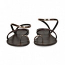 ESCLAVA TIRA EMPEINE MARRON+BRONCE