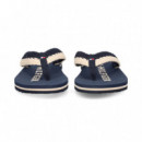 FLIP FLOP CROCHET BLANCO+AZUL