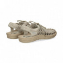 SANDALIA ENREJADA+CORDON PIEL BEIGE