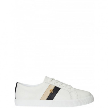 POLO RALPH LAUREN - JANSON II-SNEAKERS-LOW TOP LACE - SNW WHT BLACK SAND DUNE - 802979187001/SNW WHT BLACK SAND DUNE
