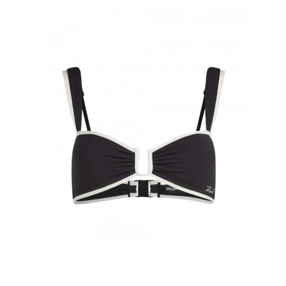 KARL LAGERFELD - Signature Bandeau Bikini Top - 999 - B2W46022/999