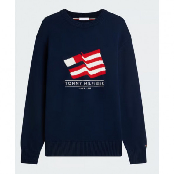 TOMMY HILFIGER - RWB CREW NECK SWEATER - DCC - F|MW0MW43386/DCC